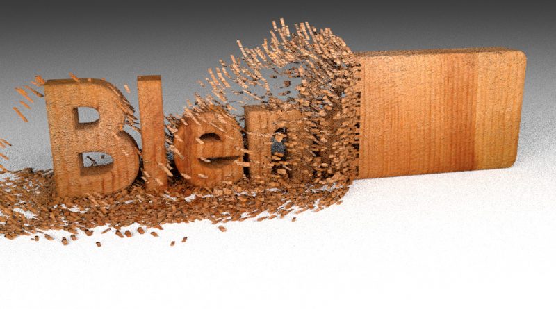 Blender Wood Chipping Text