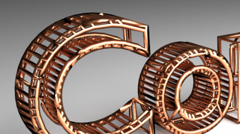 Blender Copper Wire Text