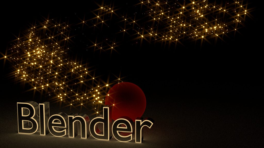 Blender Text with Sparkling Background