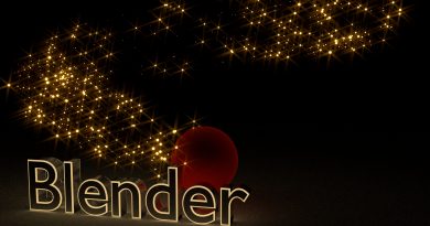 Blender Text with Sparkling Background